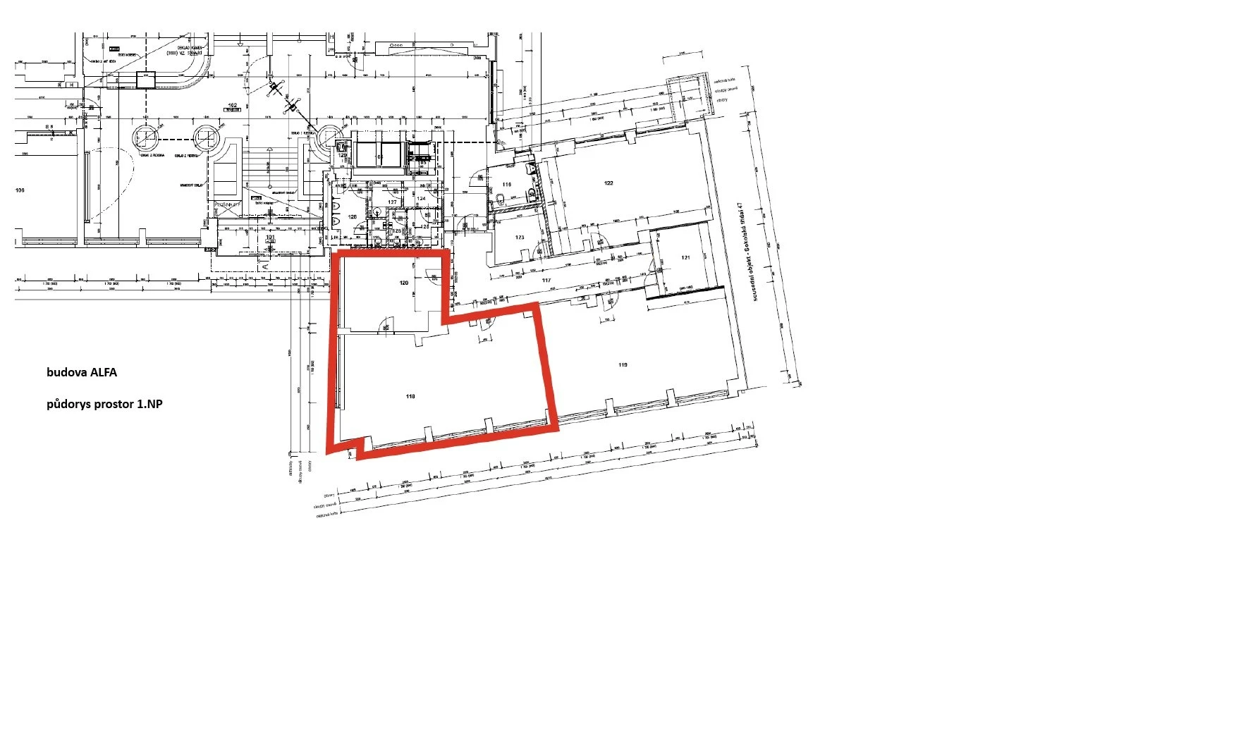 Pronájem kancelářských prostor, 124 m²