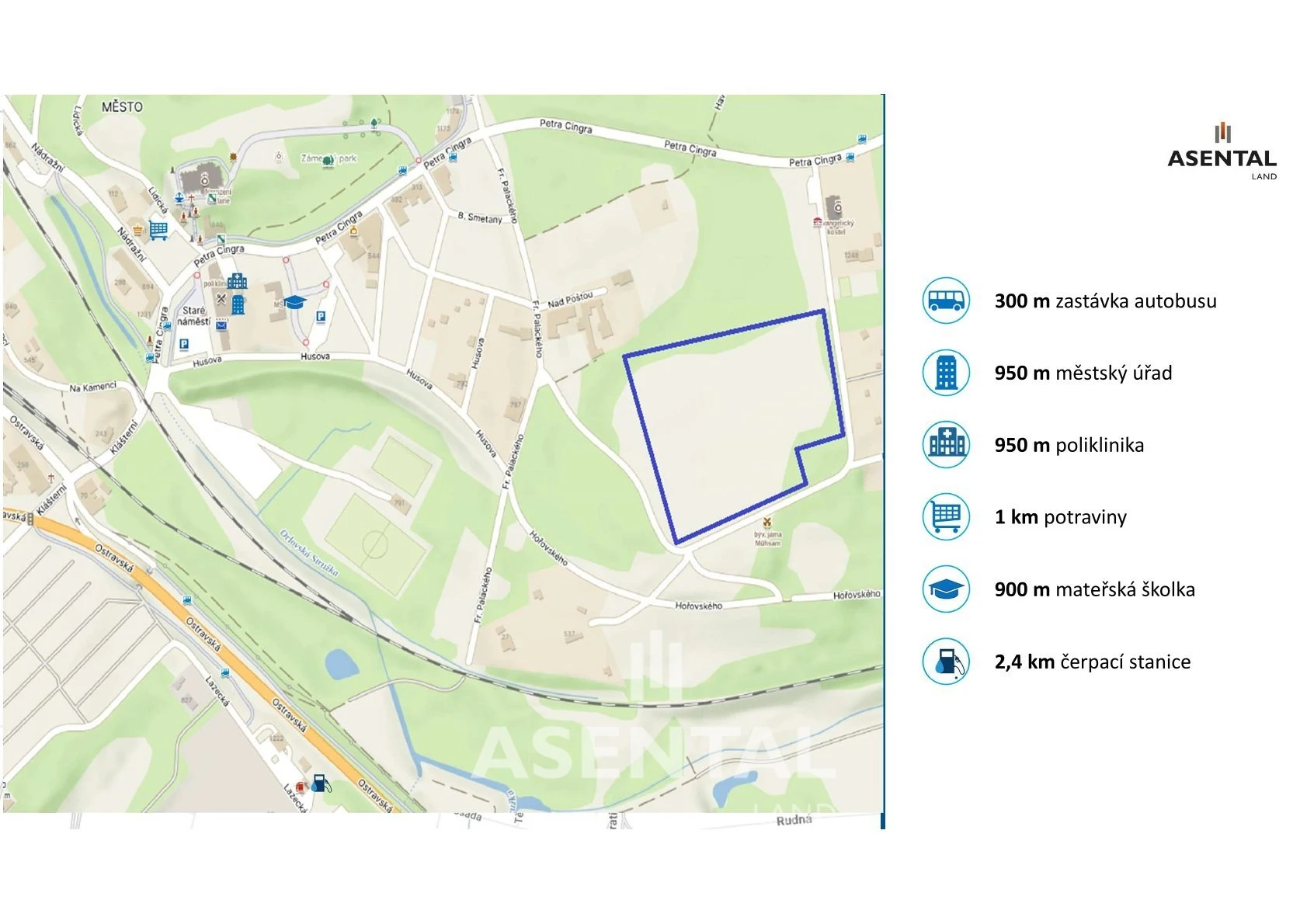 Pozemky pro bydlení – prodej souboru pozemků o výměře 43 470 m² v k.ú. Orlová