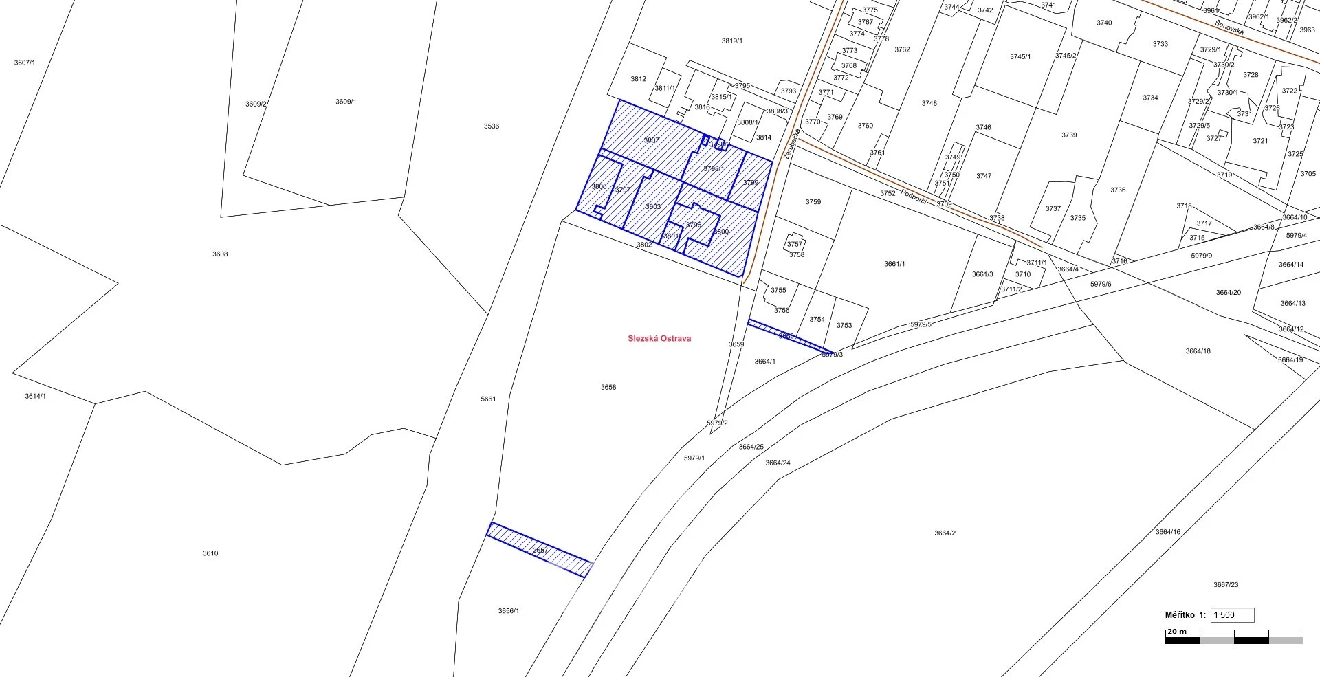 Prodej souboru pozemků o výměře 7 511 m² v k.ú. Slezská Ostrava v lehkém průmyslu s plochou přestavby - plochy smíšené - bydlení a služby