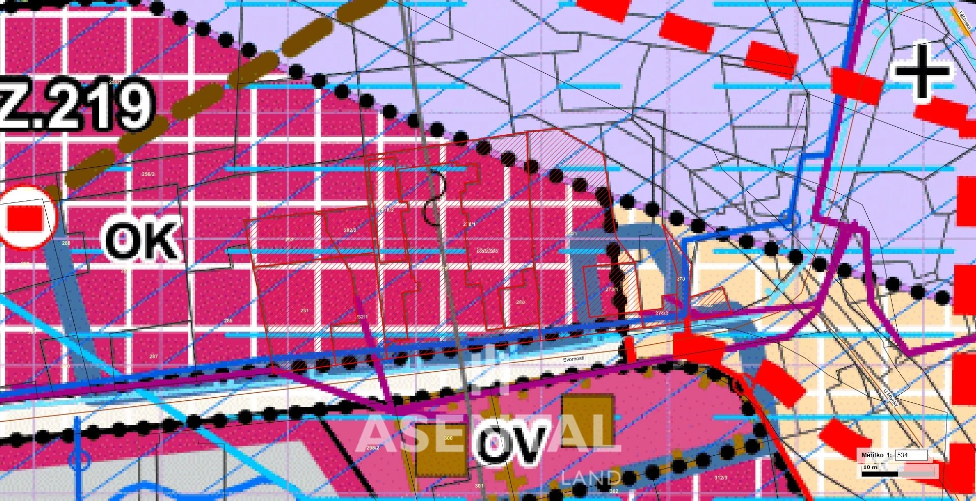 Prodej pozemků 5 535 m² Darkov