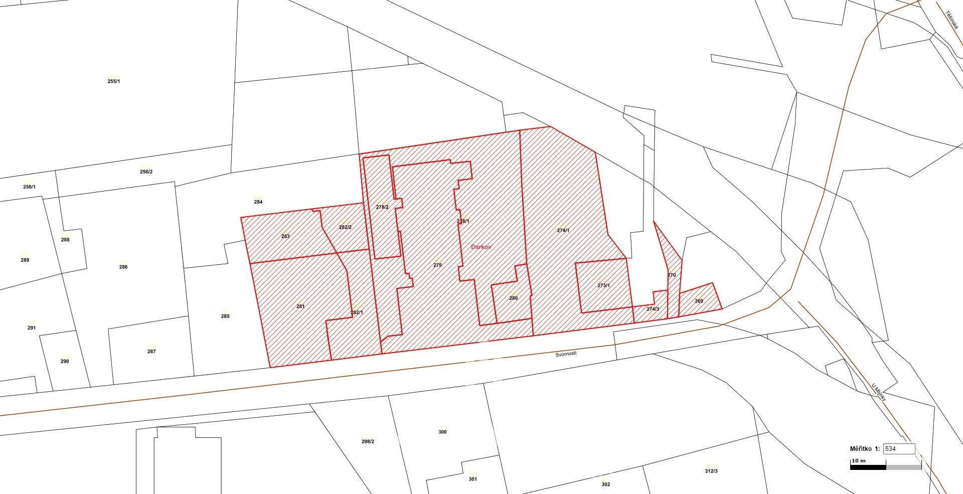 Prodej pozemků 5 535 m² Darkov