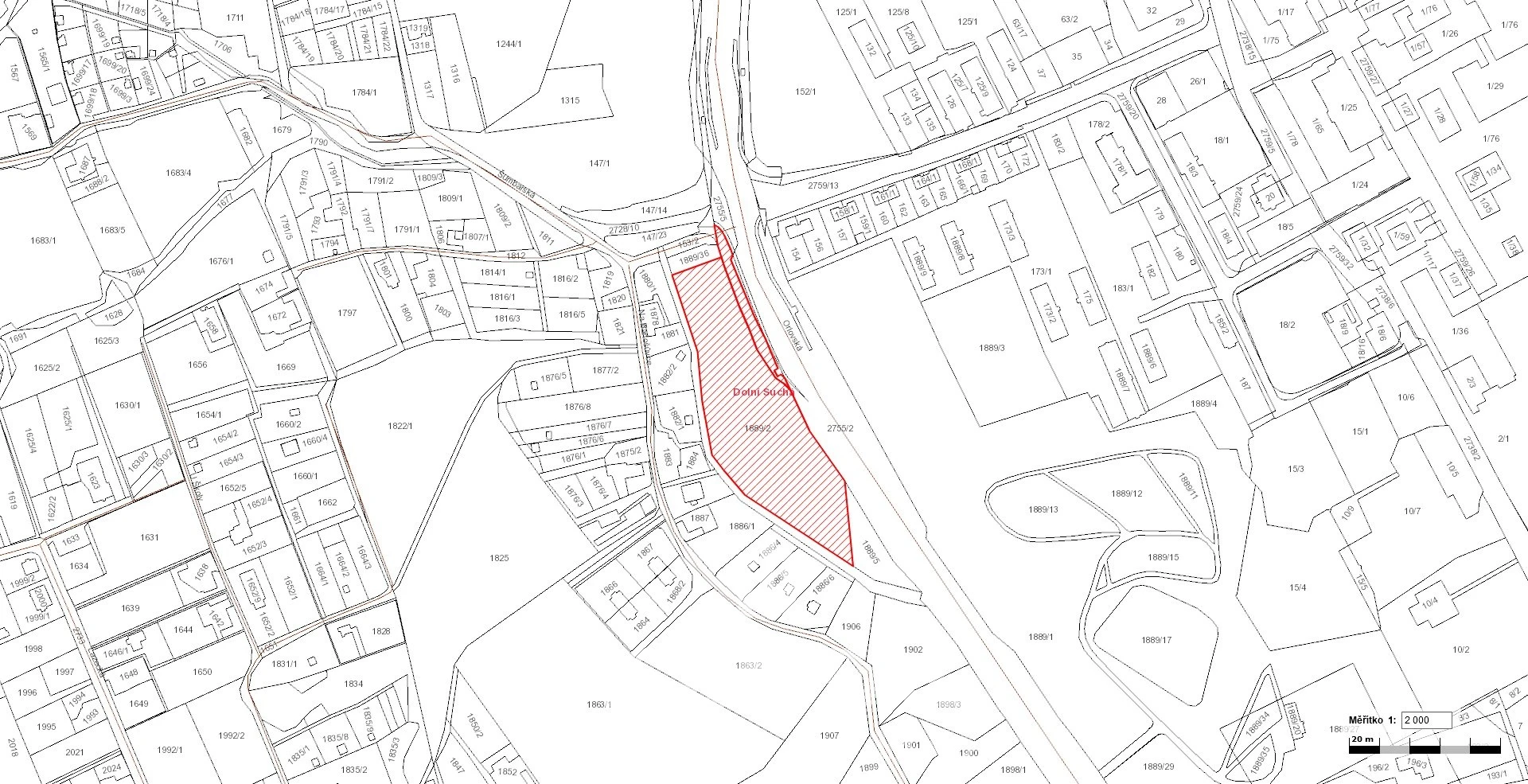 Prodej souboru pozemků o celkové výměře 10 547 m² v k.ú. Dolní Suchá