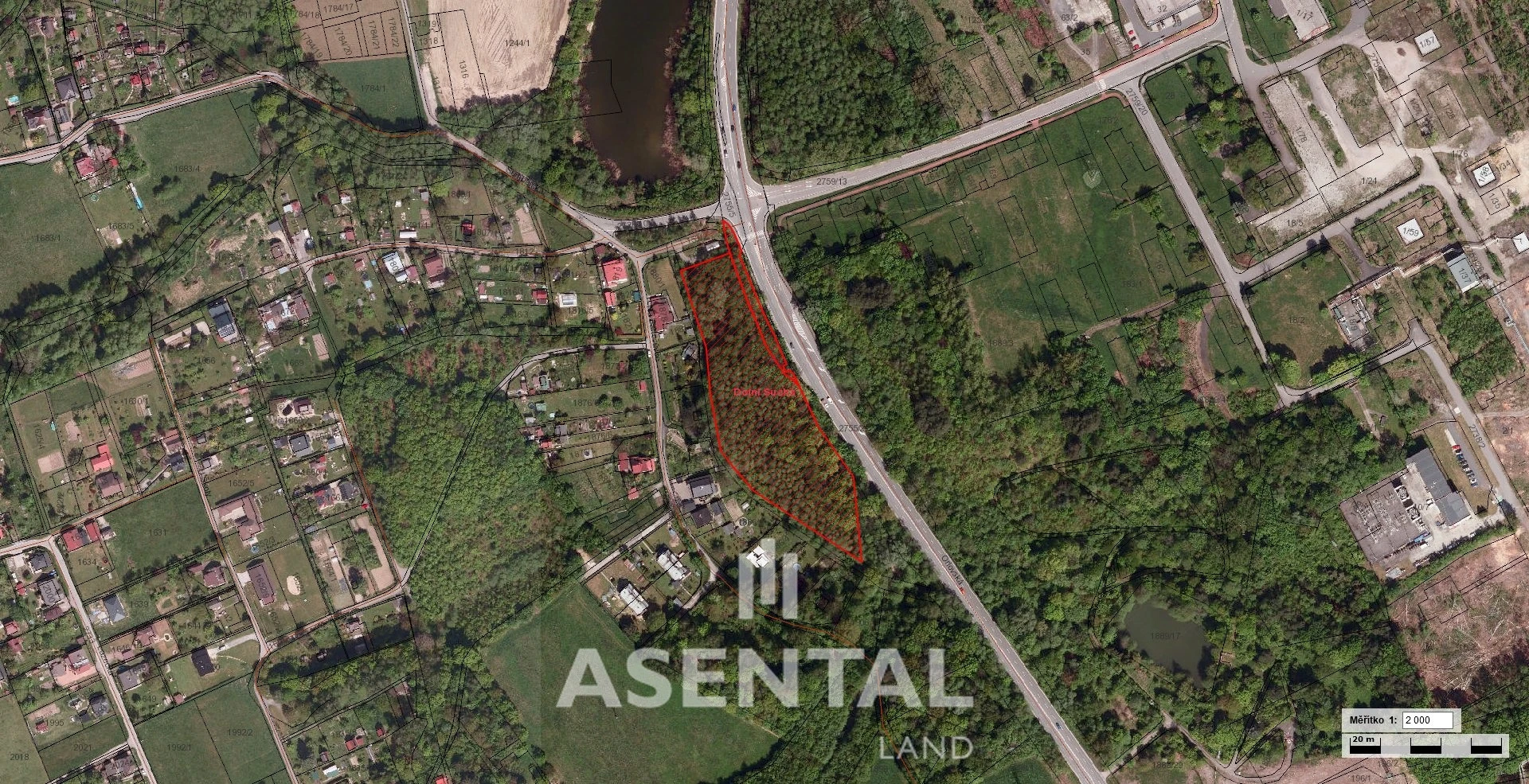 Prodej souboru pozemků o celkové výměře 10 547 m² v k.ú. Dolní Suchá