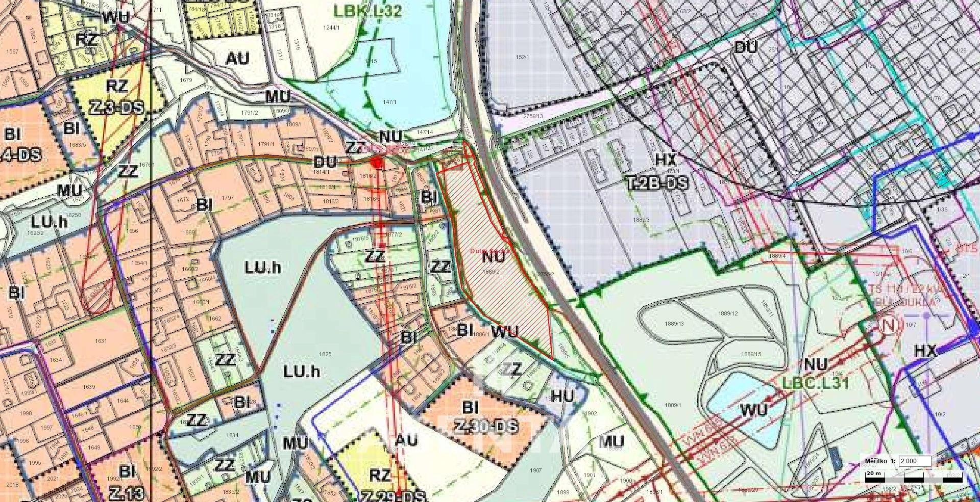 Prodej souboru pozemků o celkové výměře 10 547 m² v k.ú. Dolní Suchá