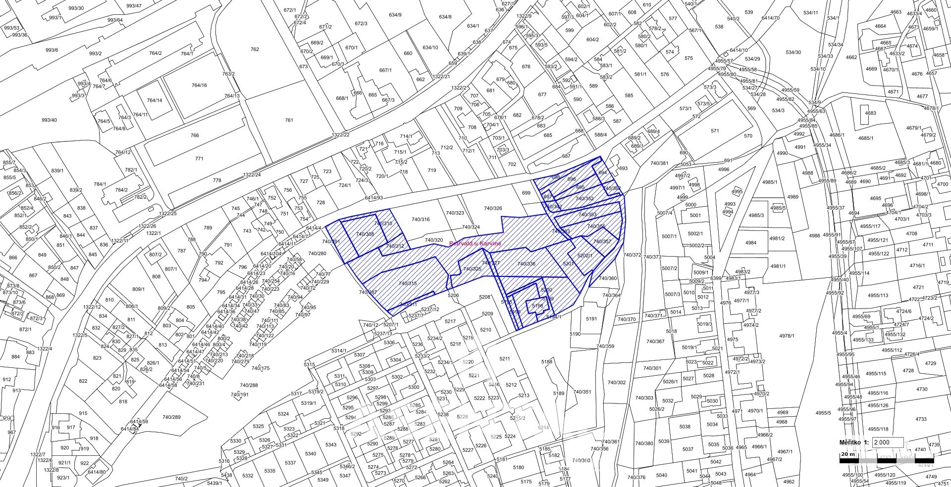 Prodej pozemků o výměře 27 282 m² v k.ú. Petřvald u Karviné