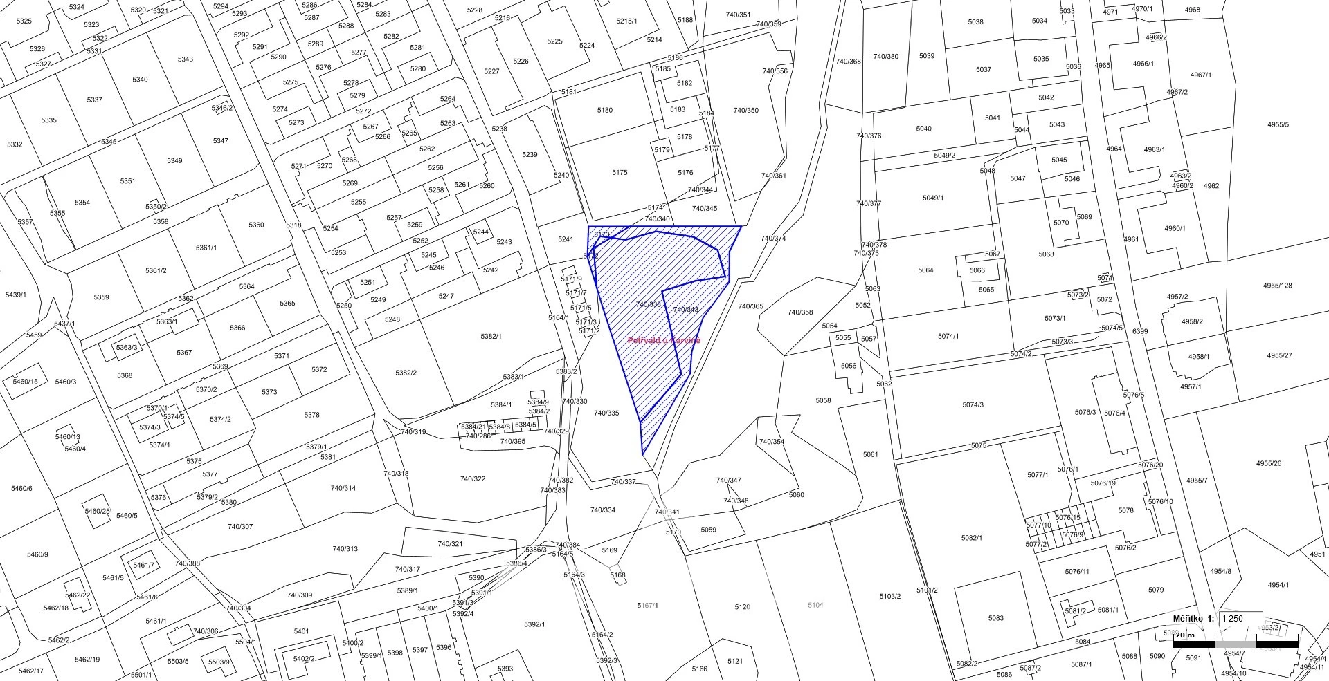 Prodej souboru pozemků o výměře 4 349 m² v k.ú. Petřvald u Karviné