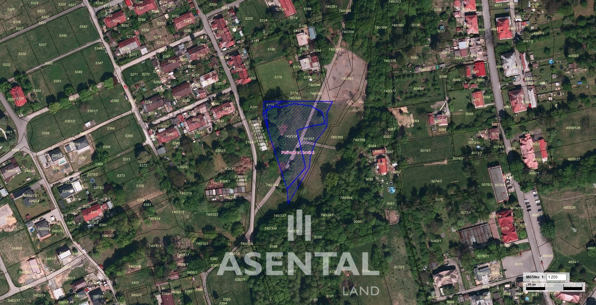 Prodej souboru pozemků o výměře 4 349 m² v k.ú. Petřvald u Karviné