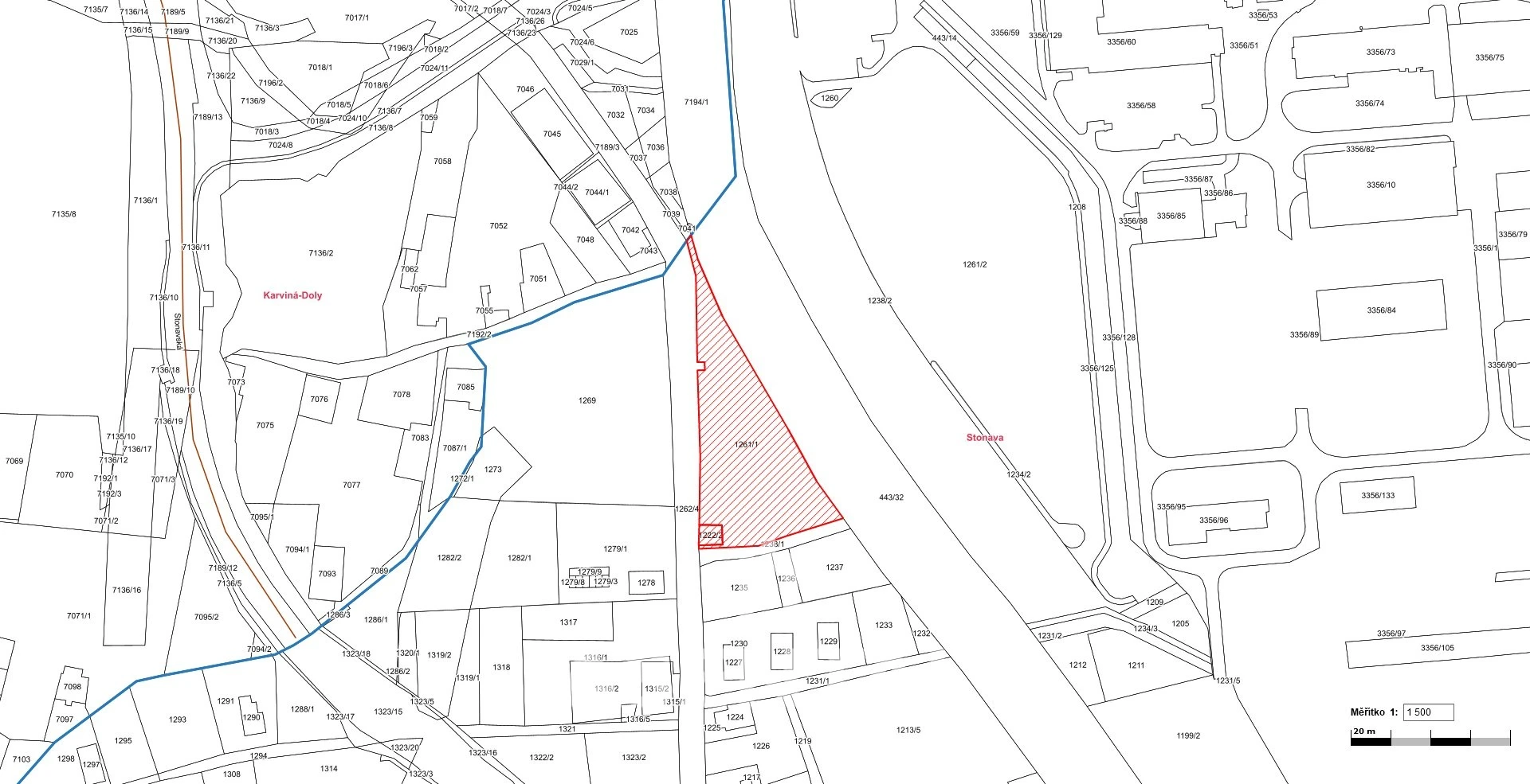 Prodej pozemků o výměře 5 111 m² v k.ú. Stonava