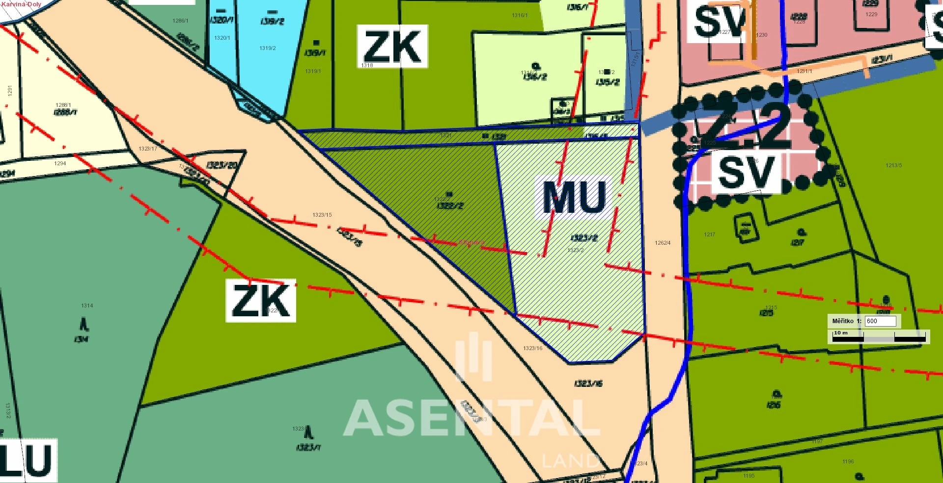 Prodej pozemků o výměře 5 144 m² v k.ú. Stonava