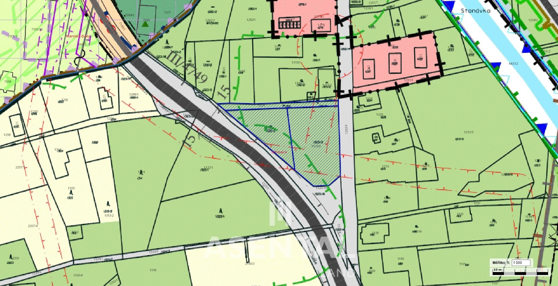 Prodej pozemků o výměře 5 144 m² v k.ú. Stonava