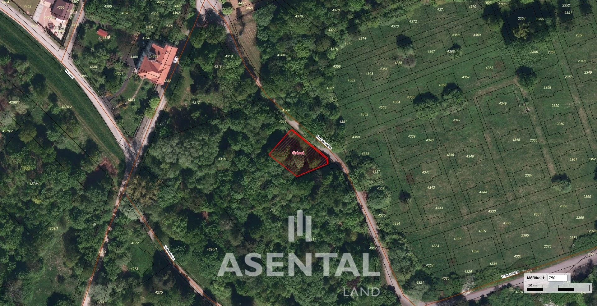 Prodej pozemků o celkové výměře 604 m² v k.ú. Orlová