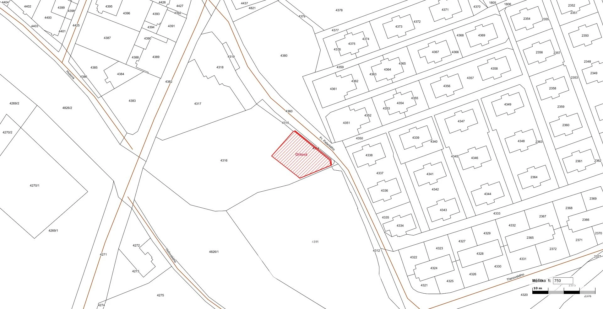 Prodej pozemků o celkové výměře 604 m² v k.ú. Orlová