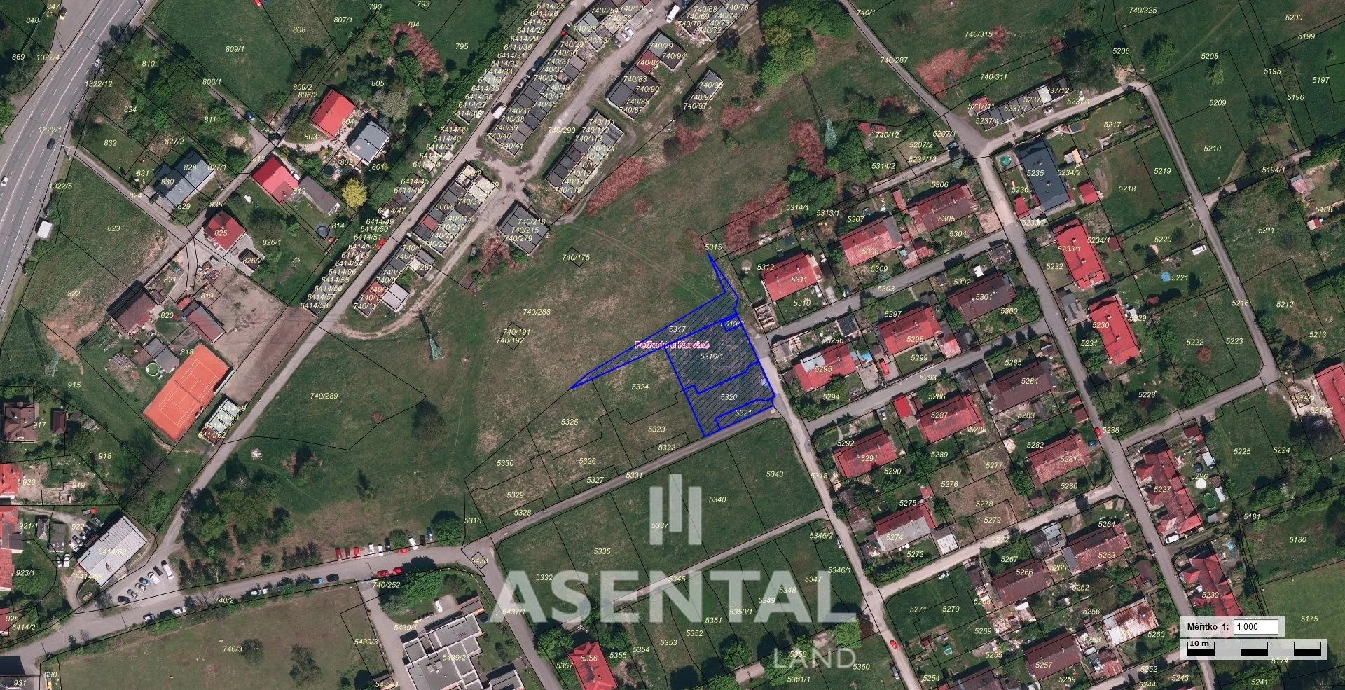 Prodej souboru pozemků o výměře 1 390 m² v k.ú. Petřvald u Karviné
