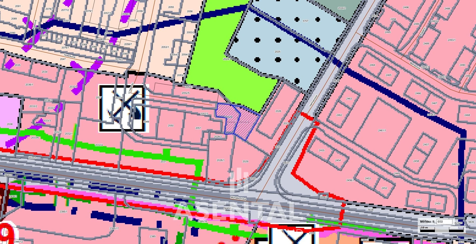 Prodej pozemků o celkové výměře 469 m² v k.ú. Slezská Ostrava