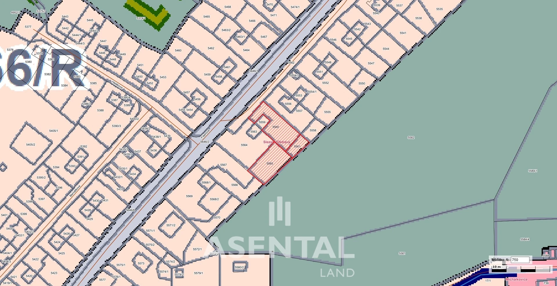 Prodej souboru pozemků o celkové výměře 1 010 m² v k.ú. Slezská Ostrava