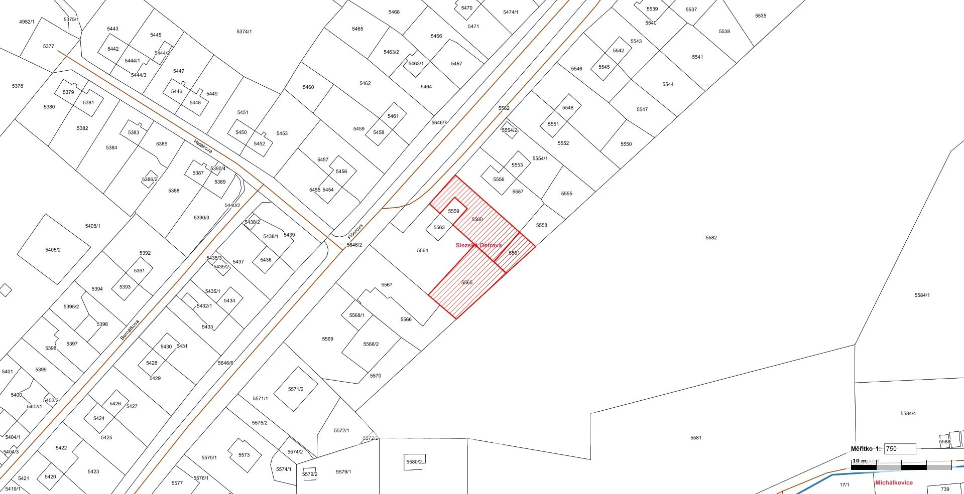 Prodej souboru pozemků o celkové výměře 1 010 m² v k.ú. Slezská Ostrava