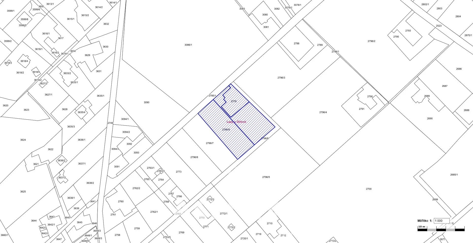 Prodej souboru pozemků o výměře 3 312 m² v k.ú. Lazy u Orlové