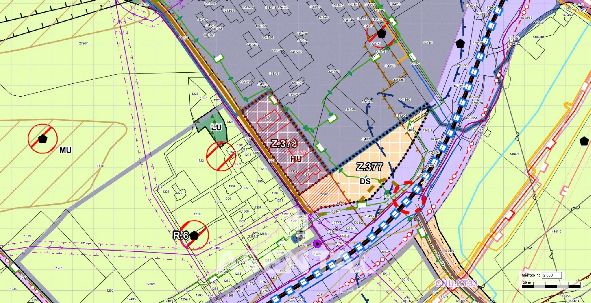 Prodej souboru pozemků o výměře 13 676 m² v k.ú. Karviná-Doly - plochy výrobní smíšené všeobecné