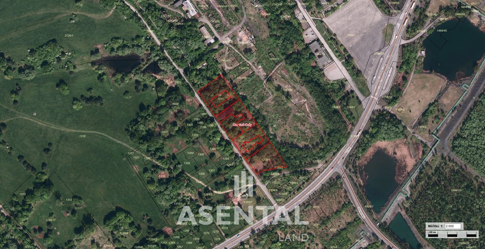 Prodej souboru pozemků o výměře 13 676 m² v k.ú. Karviná-Doly - plochy výrobní smíšené všeobecné