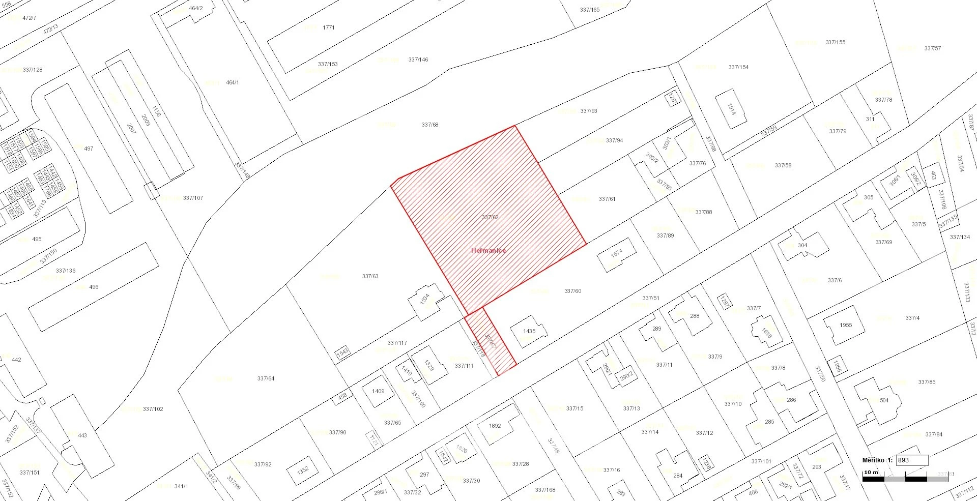 Stavební pozemek 4 668 m² – Ostrava-Heřmanice