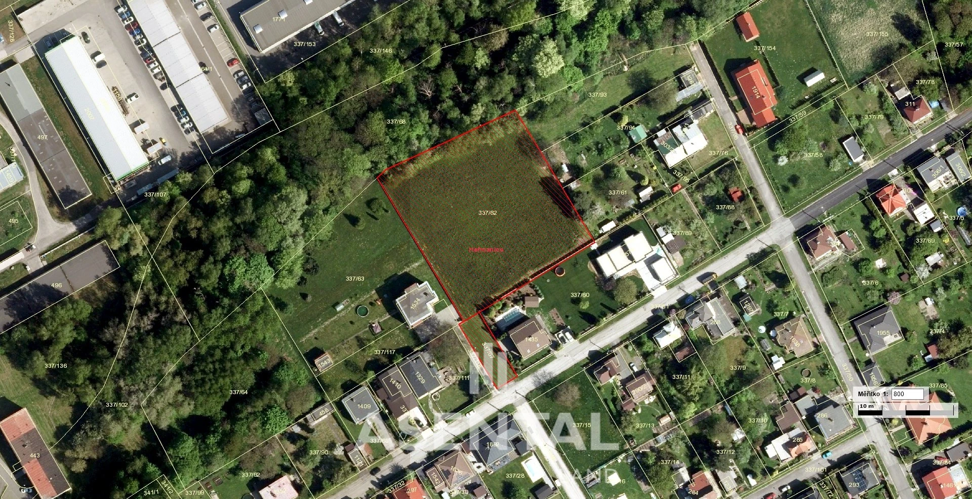 Stavební pozemek 4 668 m² – Ostrava-Heřmanice