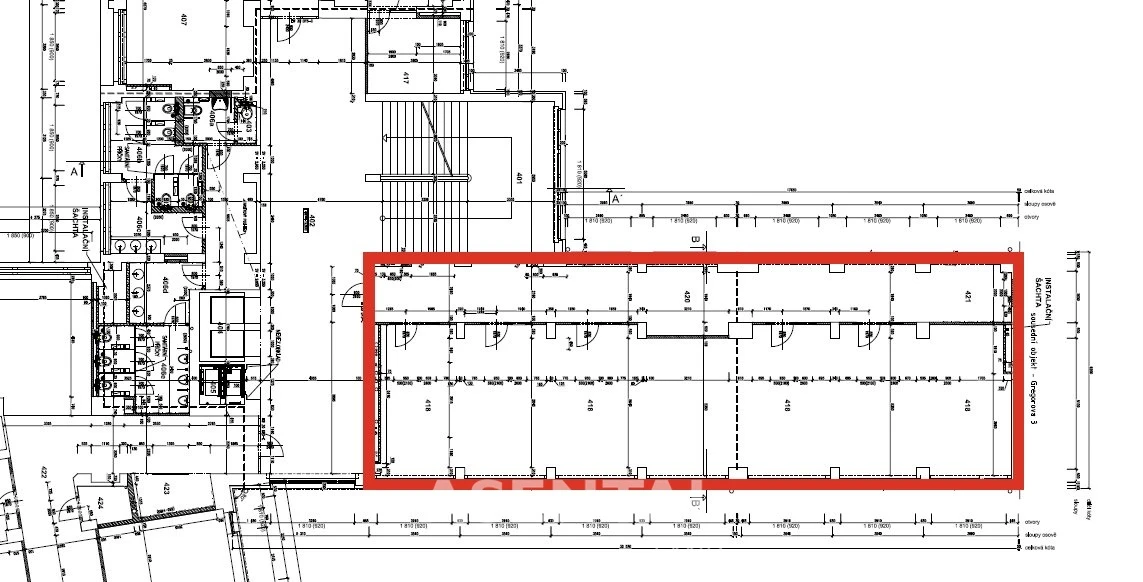 Pronájem kancelářských prostor 193 m² – ABC ALFA, Prokešovo náměstí, Ostrava