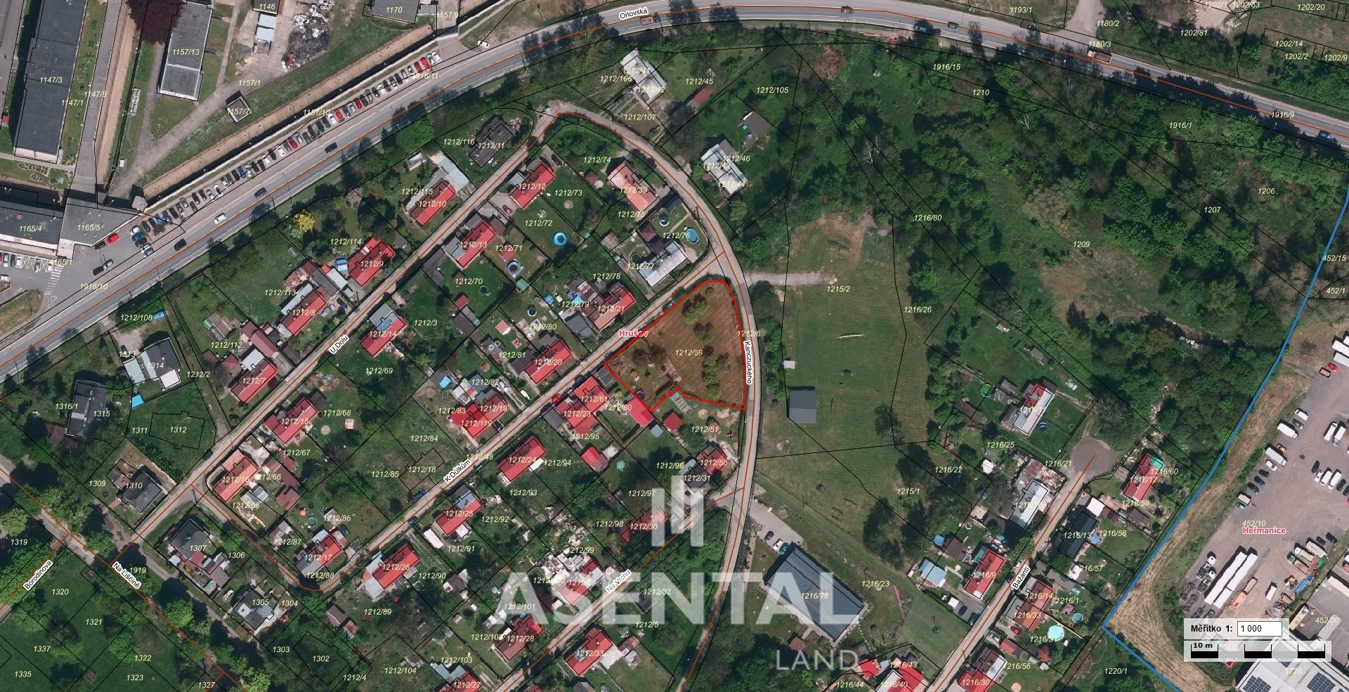 Prodej pozemku o výměře 1 632 m² v k.ú. Hrušov