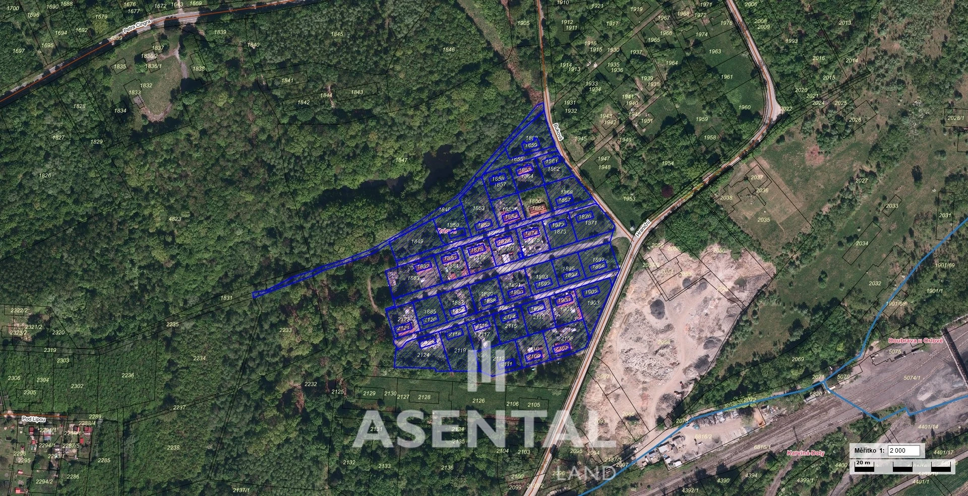 Prodej souboru pozemků o výměře 44 472 m² v k.ú. Orlová - transformační plocha - výroba lehká
