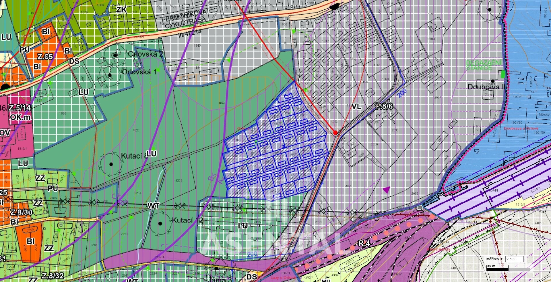 Prodej souboru pozemků o výměře 44 472 m² v k.ú. Orlová - transformační plocha - výroba lehká