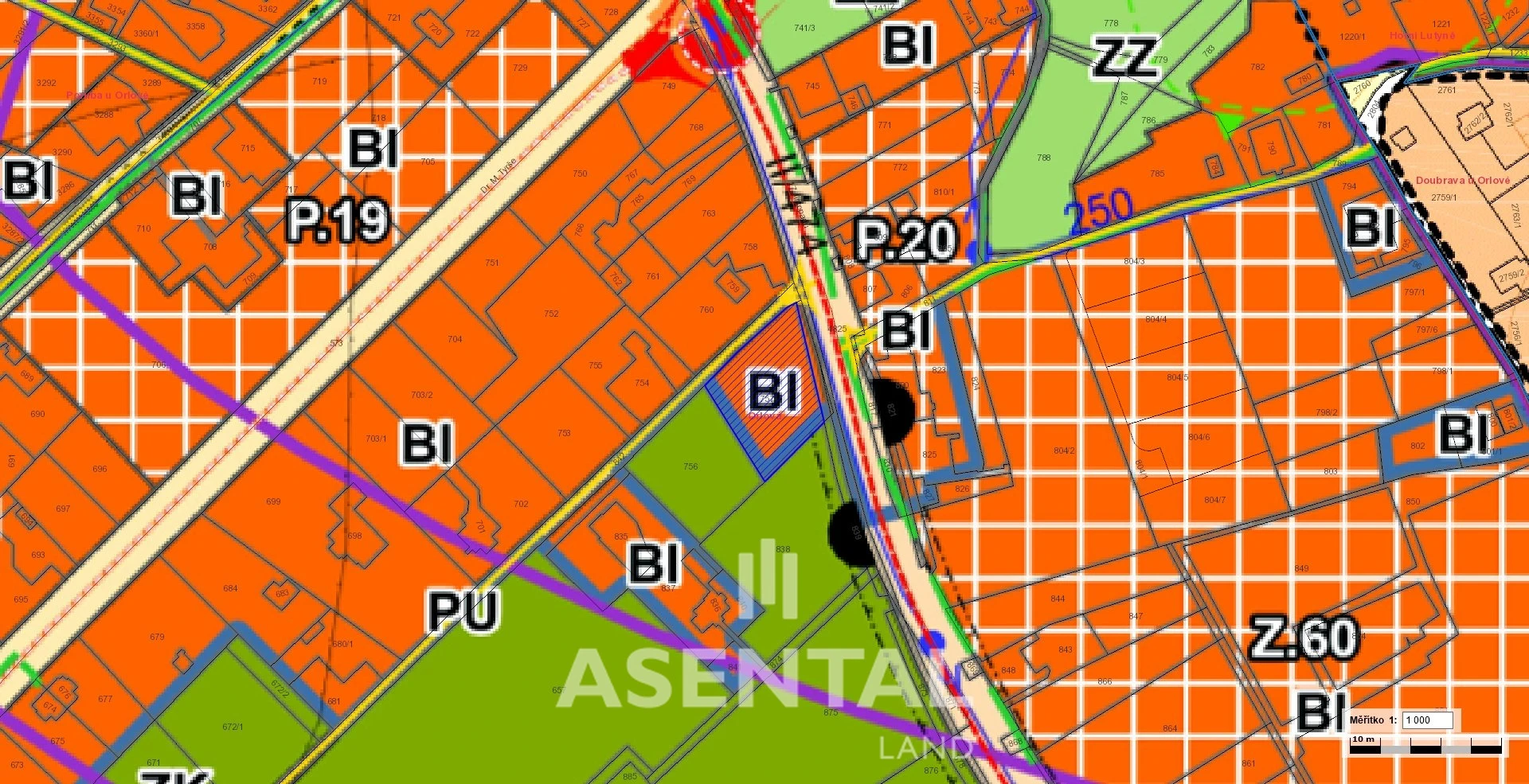 Prodej pozemku pro bydlení o výměře 1 272 m² v k.ú. Orlová