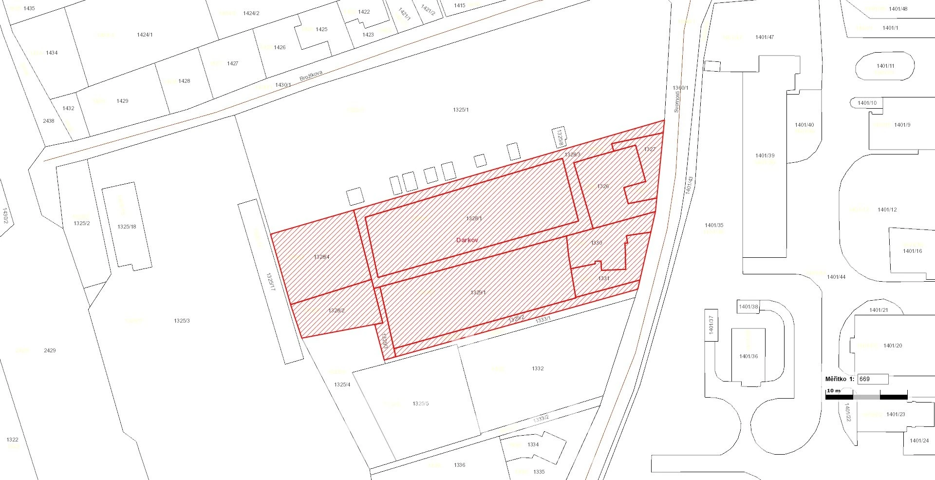 Prodej pozemků 7 253 m² Darkov