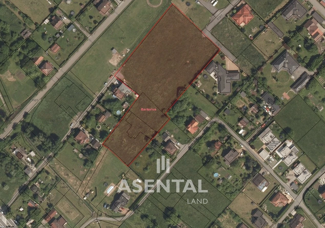 Prodej stavebního pozemku, 8 444 m² - Bartovice