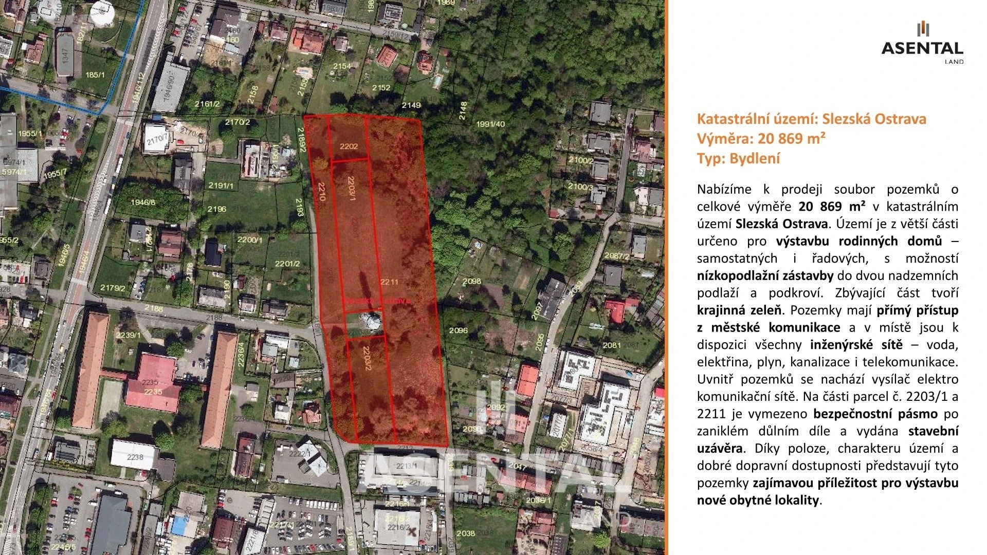 Prodej souboru pozemků o výměře 20 869 m² v k.ú. Slezská Ostrava