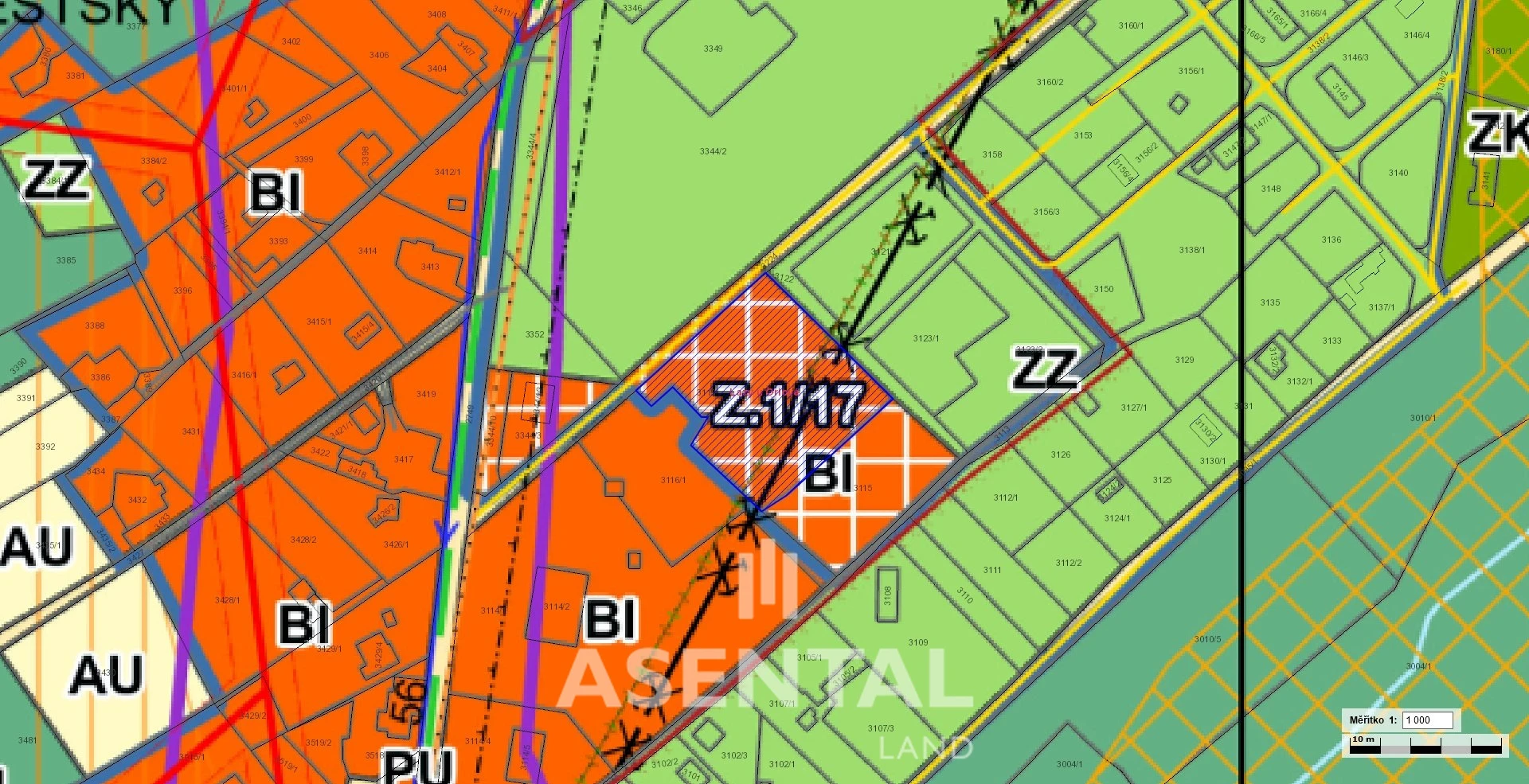 Prodej pozemku pro bydlení o výměře 3 267 m² v k.ú. Lazy u Orlové