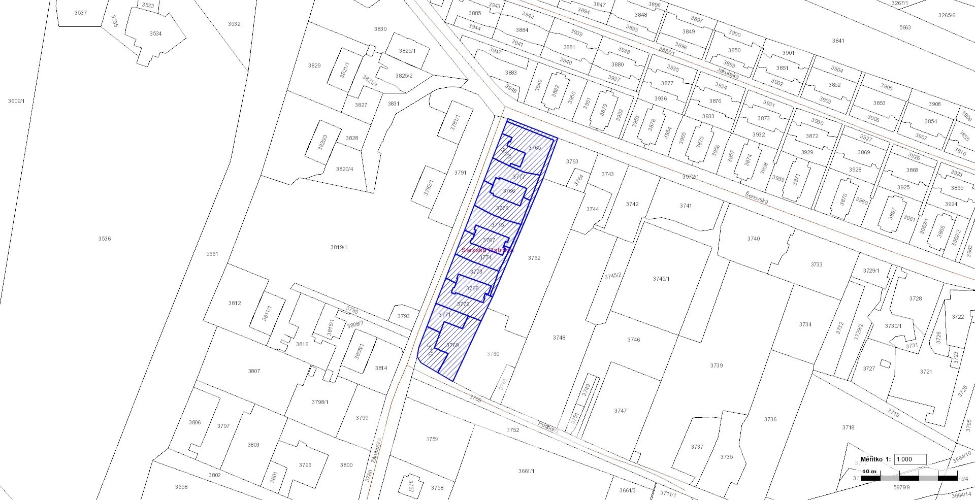 Prodej souboru pozemků o výměře  3 625 m² v k.ú. Slezská Ostrava v lehkém průmyslu s plochou přestavby - plochy smíšené - bydlení a služby