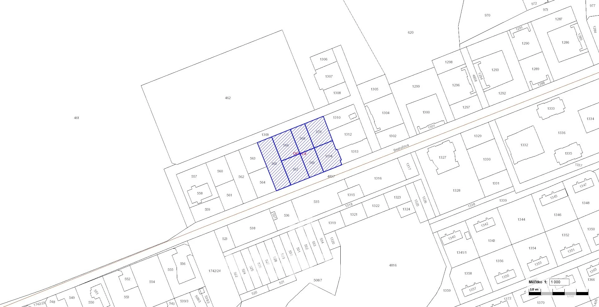Prodej souboru pozemků o výměře 2 655 m² v k.ú. Orlová - transformační plocha - výroba lehká