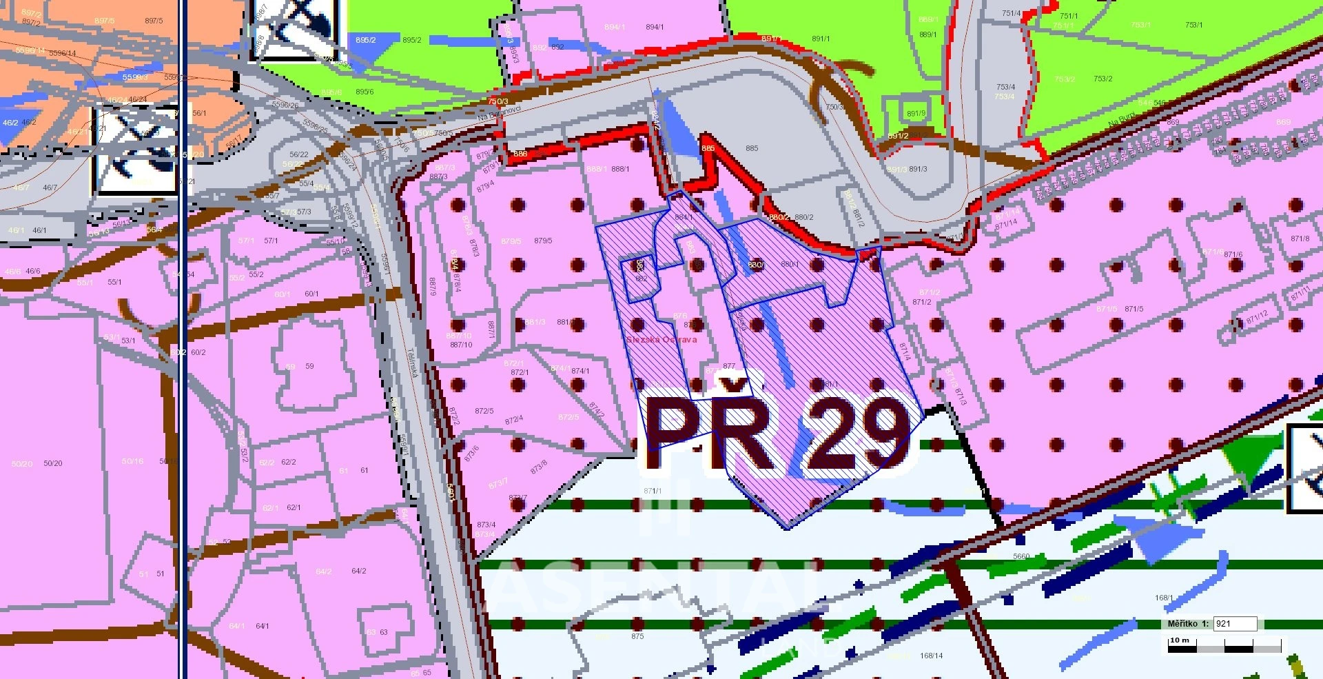Prodej pozemků 7 294  m² - Ostrava - Slezská Ostrava