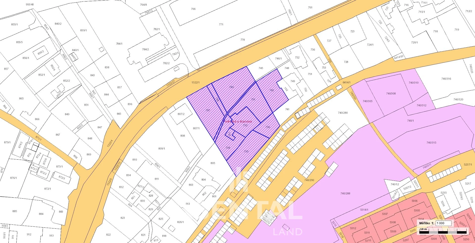 Prodej souboru pozemků o výměře 6 976 m² v k.ú. Petřvald u Karviné