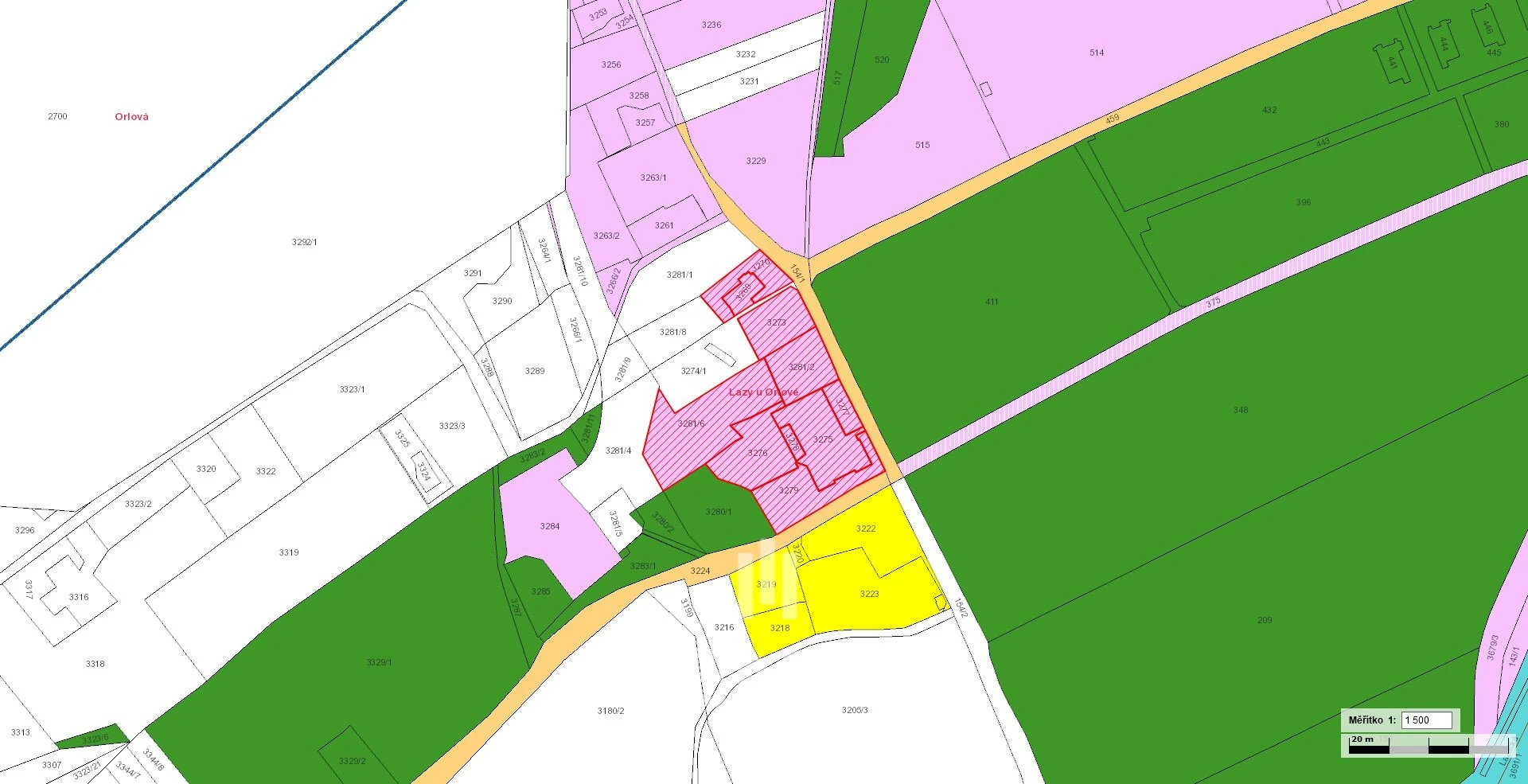 Prodej souboru pozemků o výměře 8 113 m² v k.ú. Lazy u Orlové