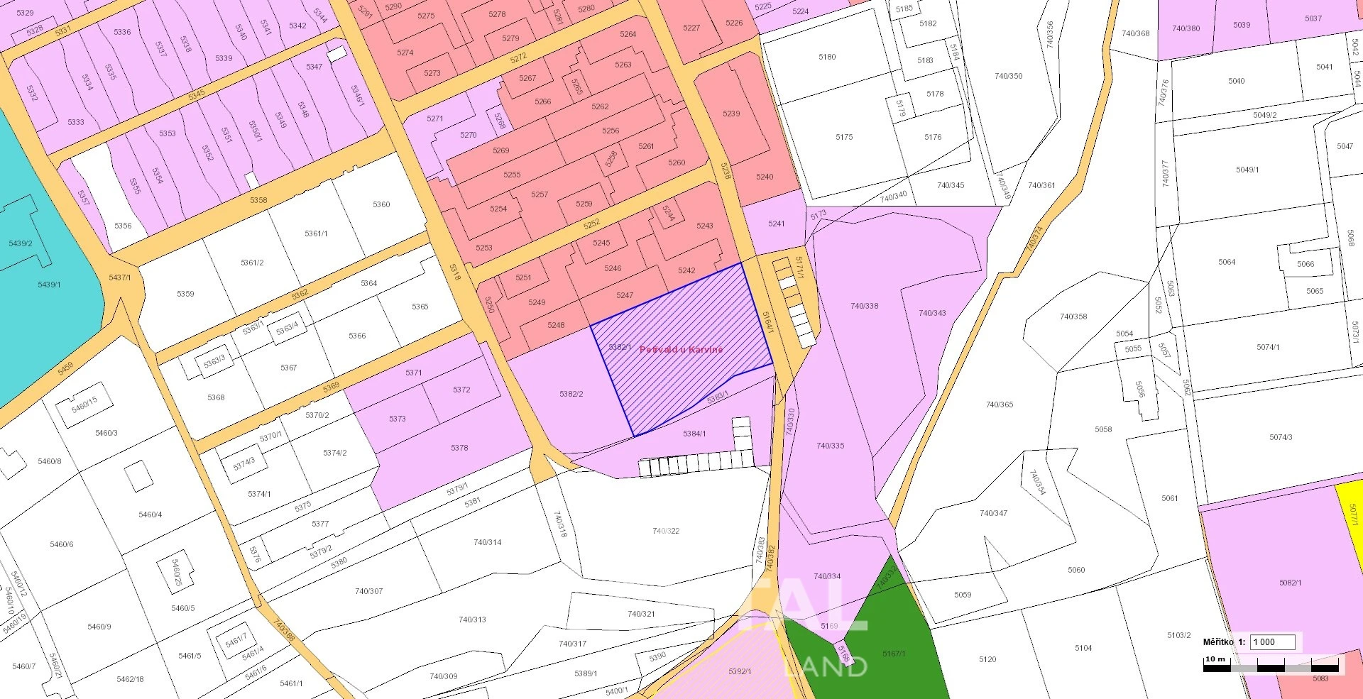 Prodej pozemku o výměře 2 458 m² v k.ú. Petřvald u Karviné