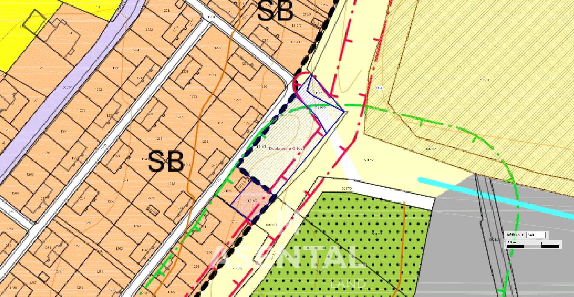 Prodej pozemků, 2 160 m² Doubrava u Orlové