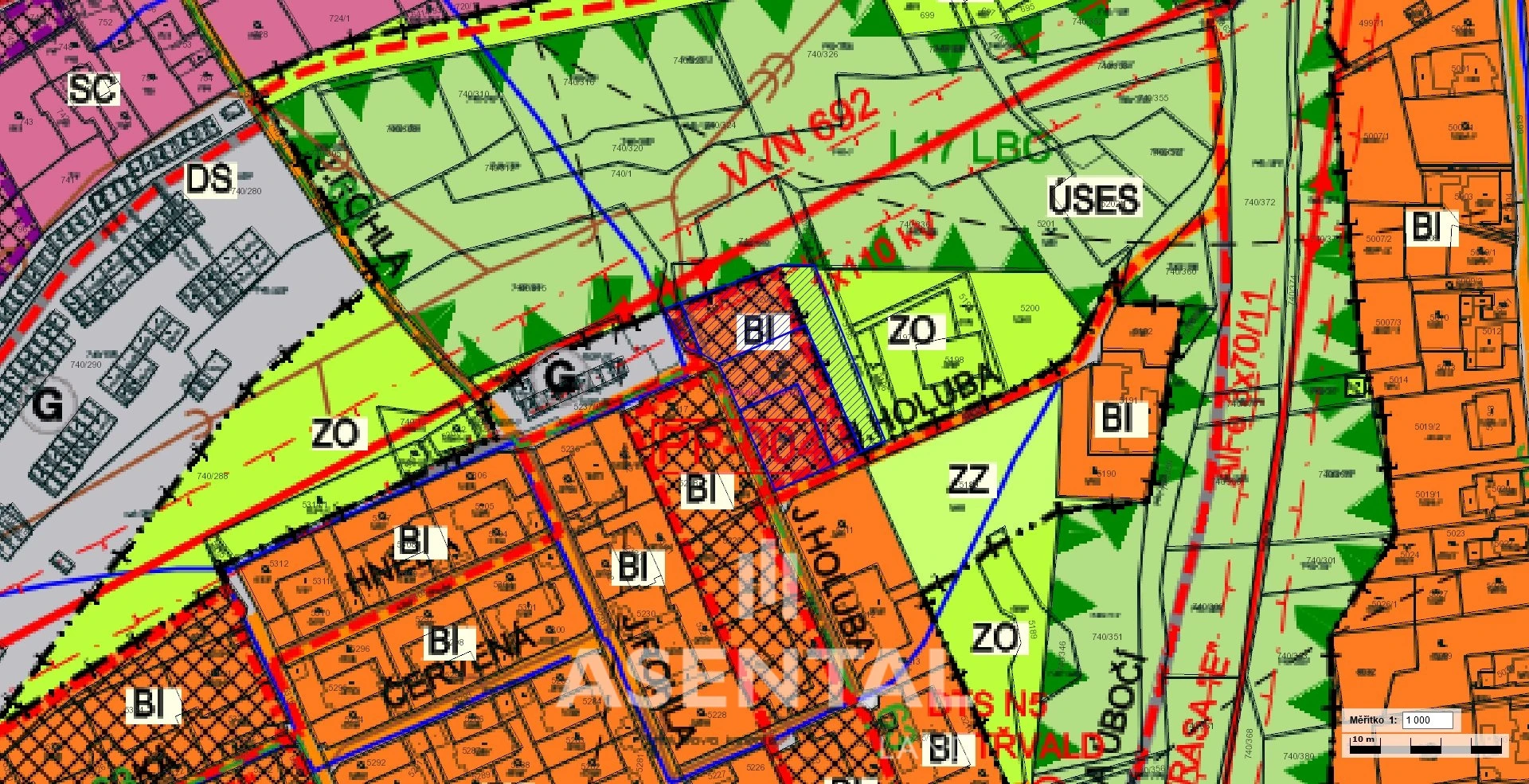 Prodej souboru pozemků o výměře 2 968 m² v k.ú. Petřvald u Karviné