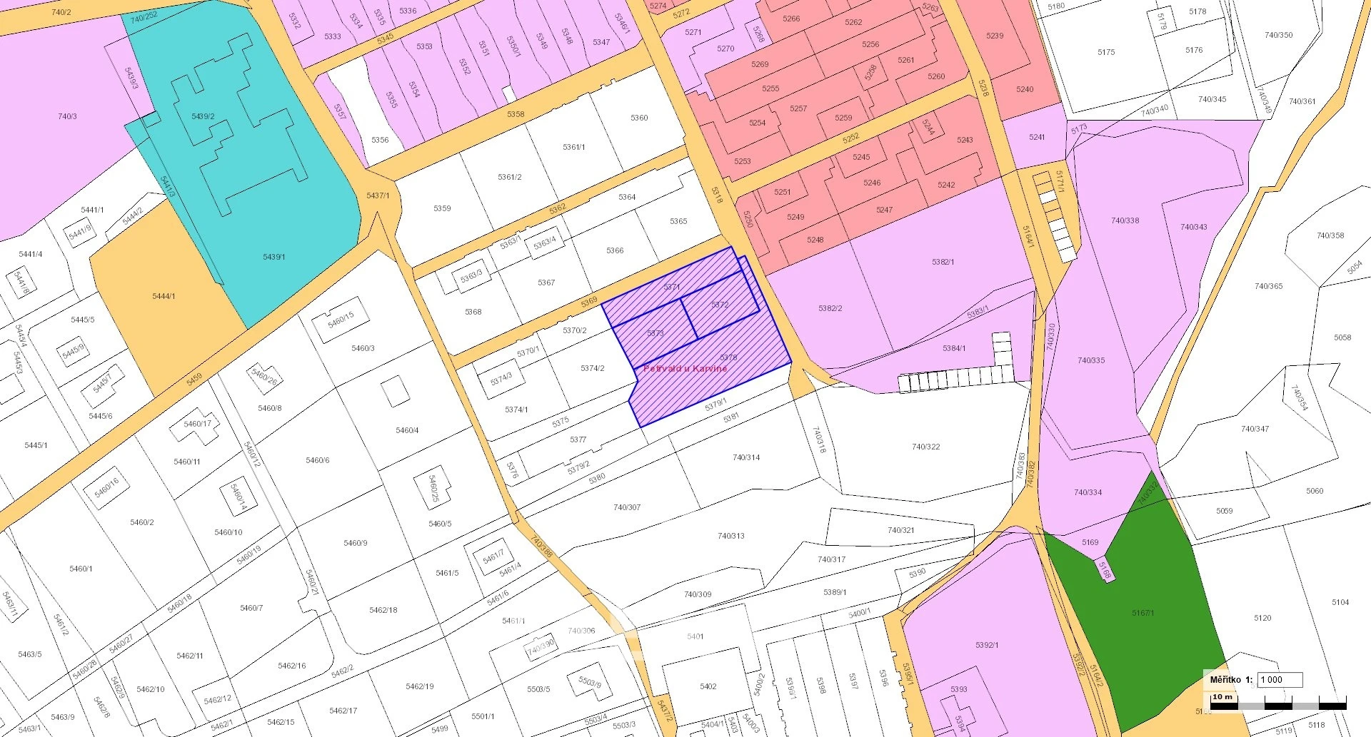 Prodej souboru pozemků o výměře 2 731 m² v k.ú. Petřvald u Karviné
