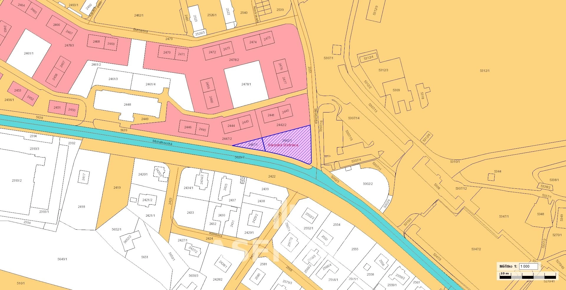 Prodej pozemků o výměře 1 154 m² v k.ú. Slezská Ostrava